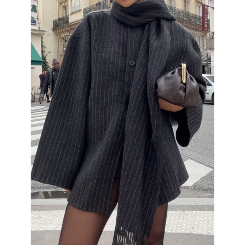 Women's fashionable and casual wool jacket with a chic collar NOVAE