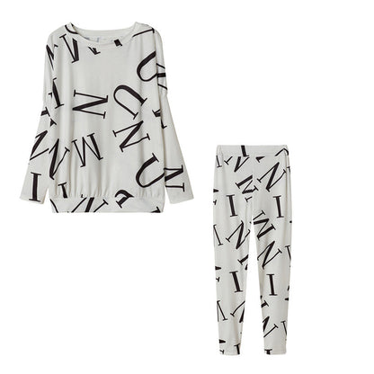 Women's pajama set with long-sleeved top and elasticated pants NOVAE