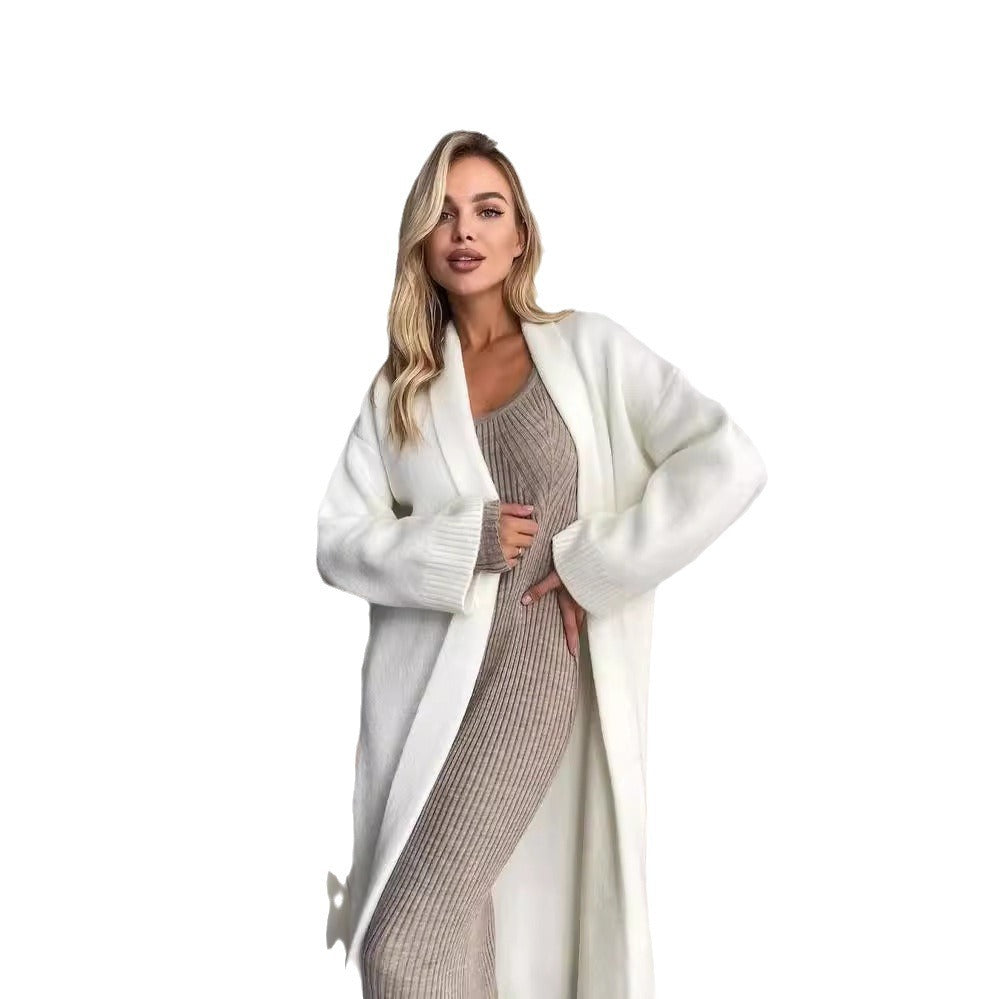 Women's Long Cardigan with Deep Collar NOVAE