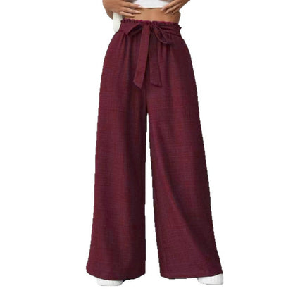 Women's wide-leg trousers with adjustable waistband NOVAE