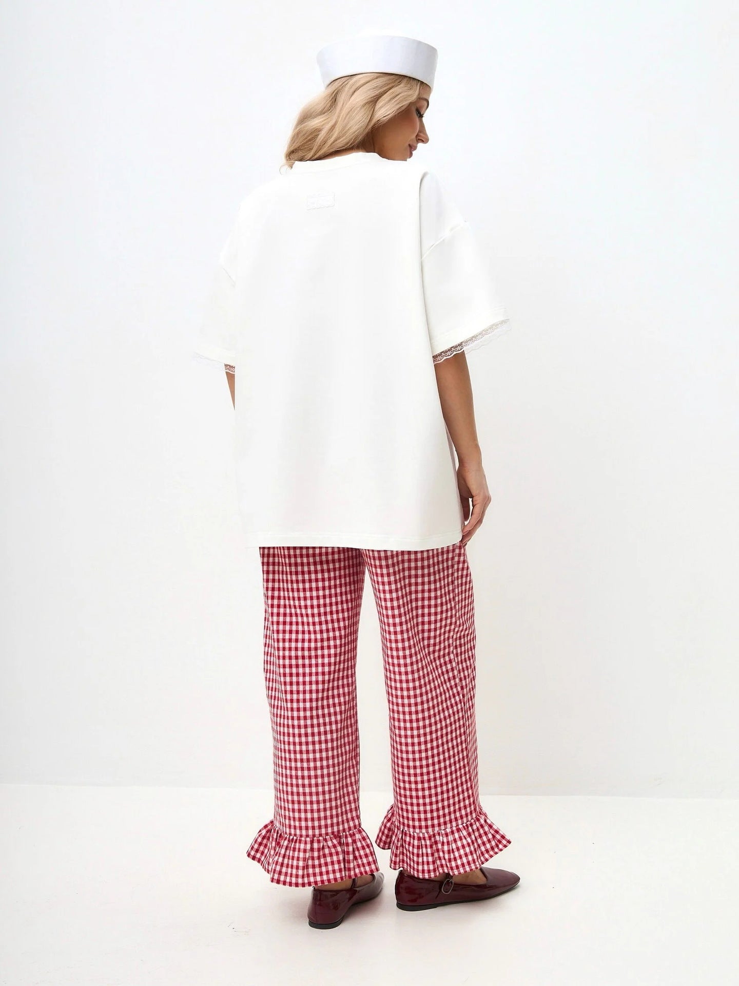 Women's casual oversized blouse with lace sleeve tie and relaxed design NOVAE