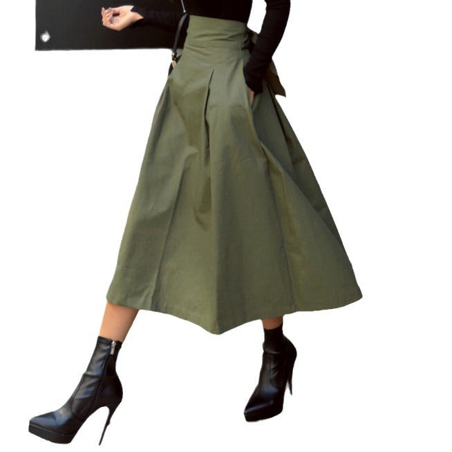 Women's A-line skirt with high waist and pleats NOVAE