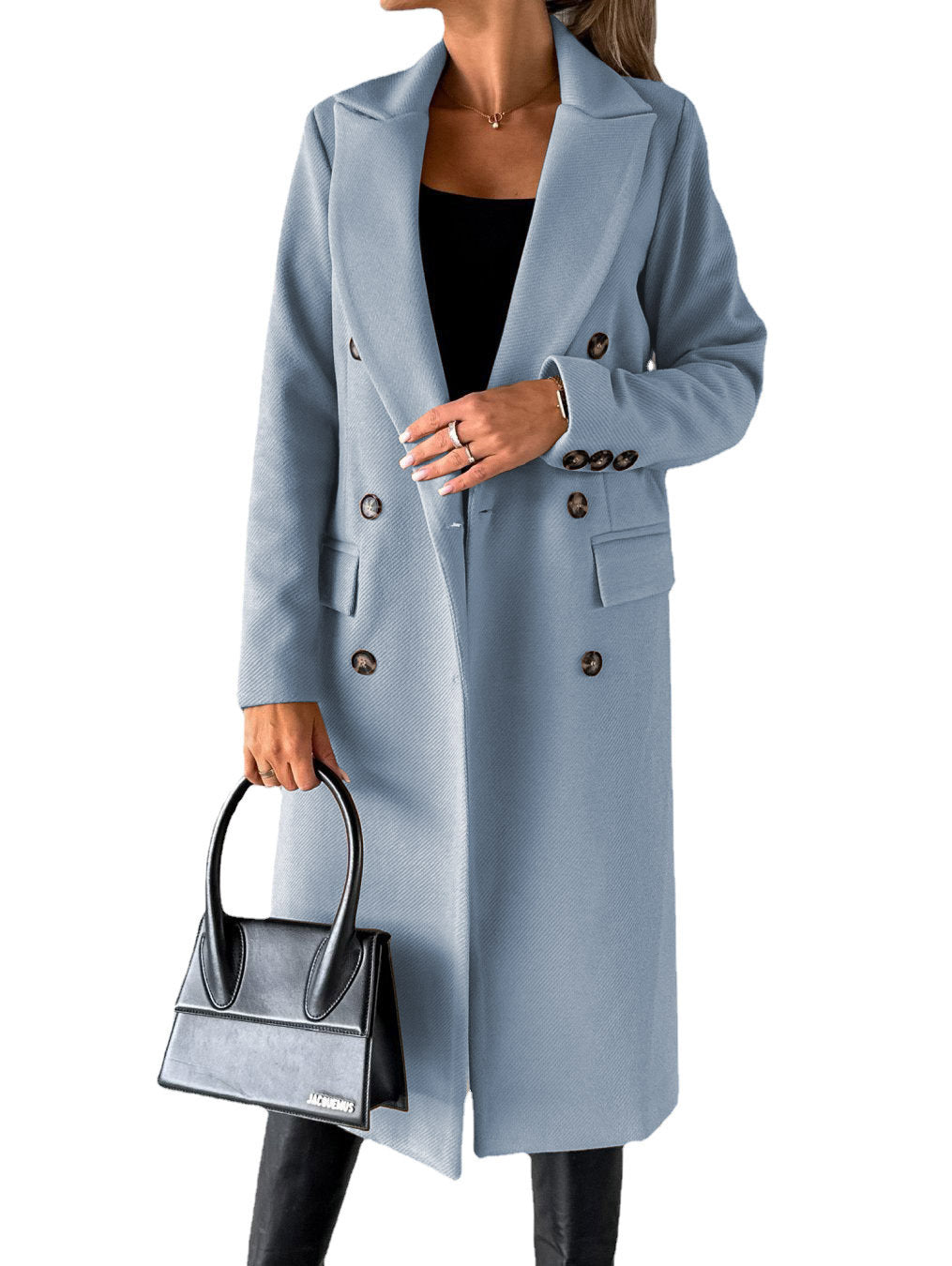 Women's elegant double-breasted coat with practical pockets and high-quality workmanship NOVAE