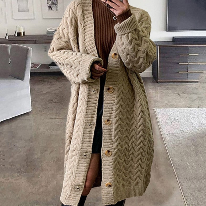 Women's Large Cable Knit Coat NOVAE