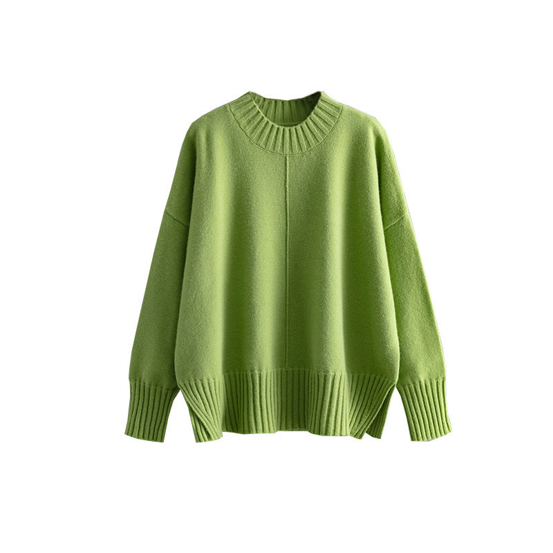 Women's Oversized Knit Sweater with Ribbed Cuffs NOVAE