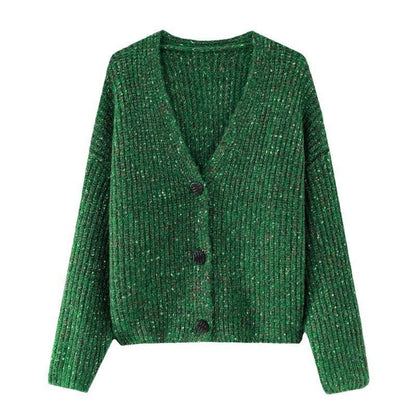 Women's Cozy Chunky Knit Cardigan with Button Detail and Wide Fit NOVAE