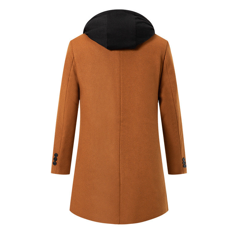 Men's elegant transitional coat with detachable hood NOVAE