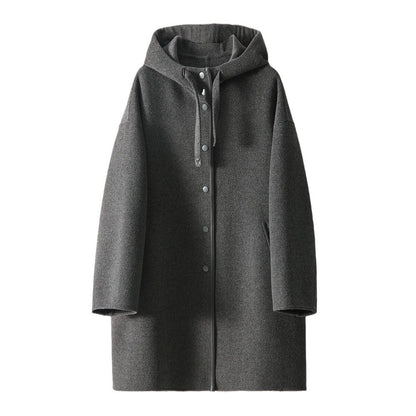 Women's Flowing Transitional Jacket with Hood and Snap Button Closure NOVAE