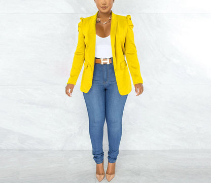 Women's Elegant Blazer Jacket with Puff Sleeves and Tailored Cut NOVAE