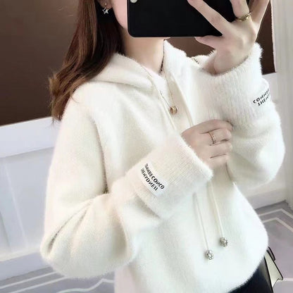 Women's Cozy Hoodie with Drawstring and High Collar NOVAE