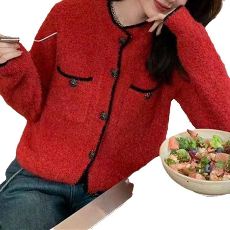 Women's cozy cardigan with stylish button details and patch pockets NOVAE