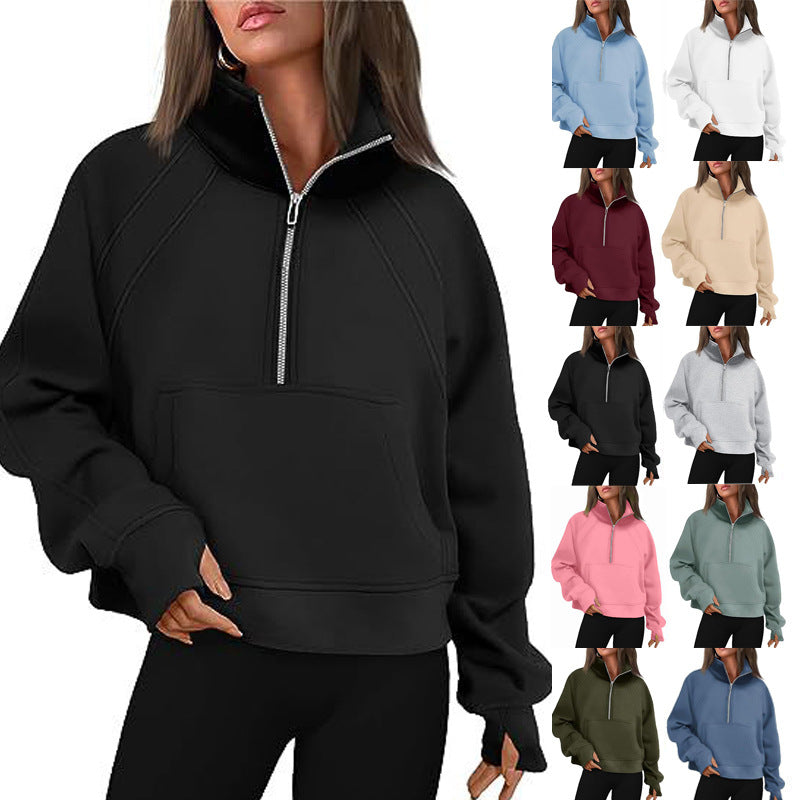 Women's Oversized Sweatshirt with High Collar NOVAE