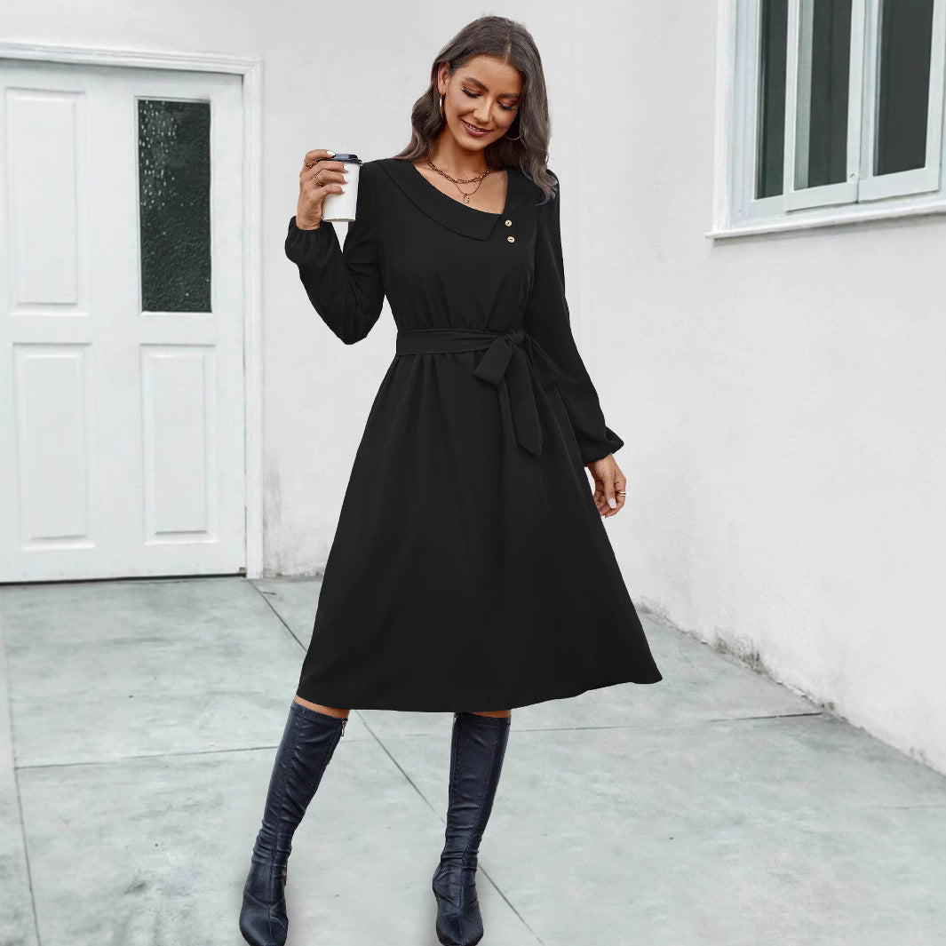 Women's midi dress with a tailored cut and elegant button details NOVAE