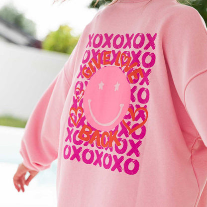 Women's casual sweatshirt with a creative motif and wide sleeves NOVAE