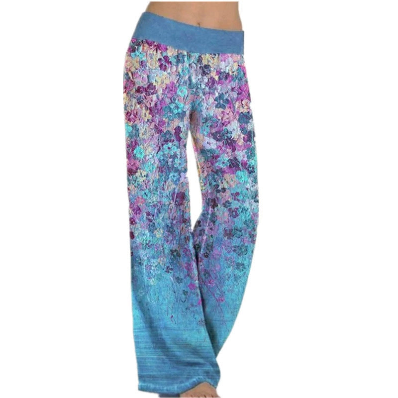 Women's Wide-Leg Floral Pattern Trousers NOVAE