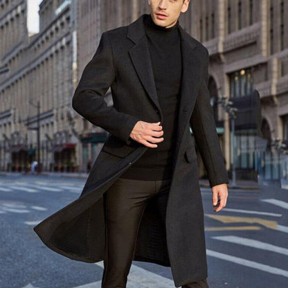 Men's elegant long-shaft coat with a slim fit NOVAE