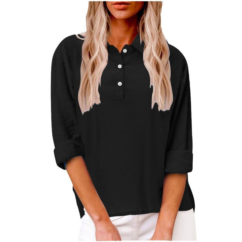Women's knitted blouse with button detail and casual cut NOVAE