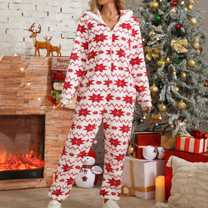 Women's Cozy Onesie with Festive Pattern NOVAE