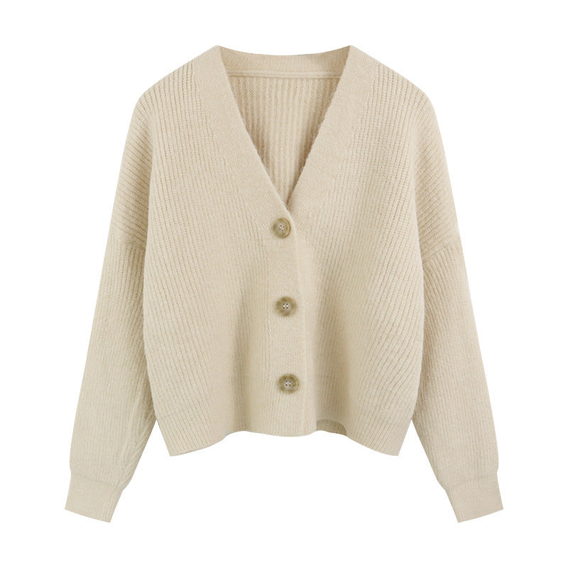 Women's Comfortable Knit Cardigan with Button Details and Fine Texture NOVAE