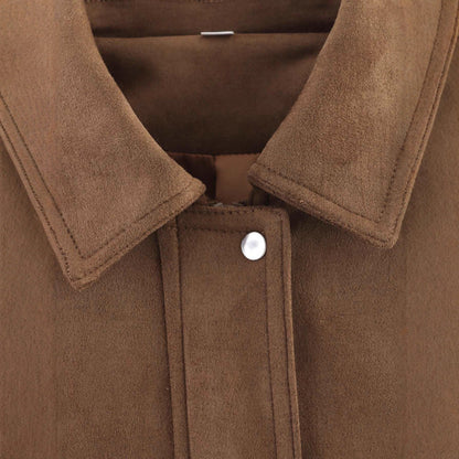 Women's casual faux leather jacket in an oversized cut with practical pockets NOVAE