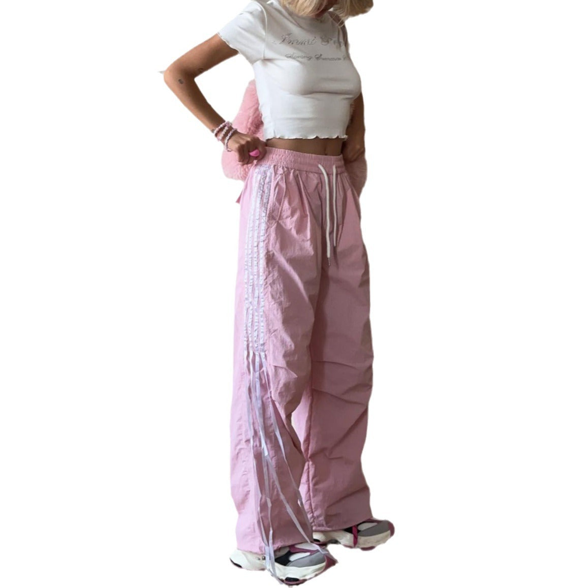 Women's casual utility trousers with adjustable waistband and practical side pockets NOVAE