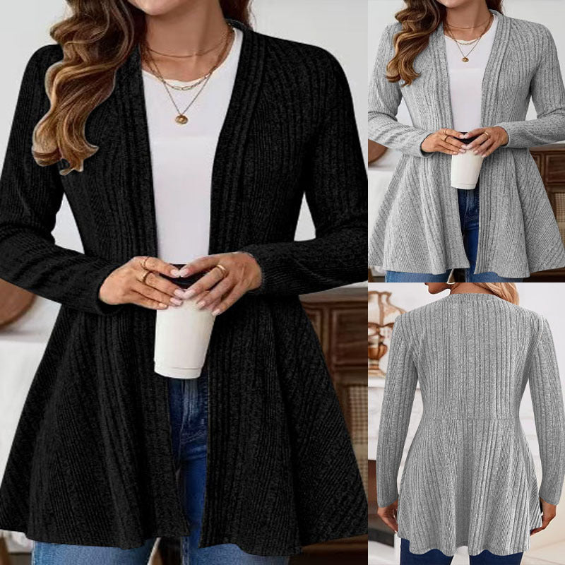 Women's cardigan with playful design and side belt NOVAE