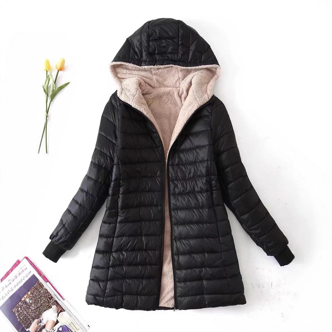 Women's quilted winter jacket with hood and cozy lining NOVAE