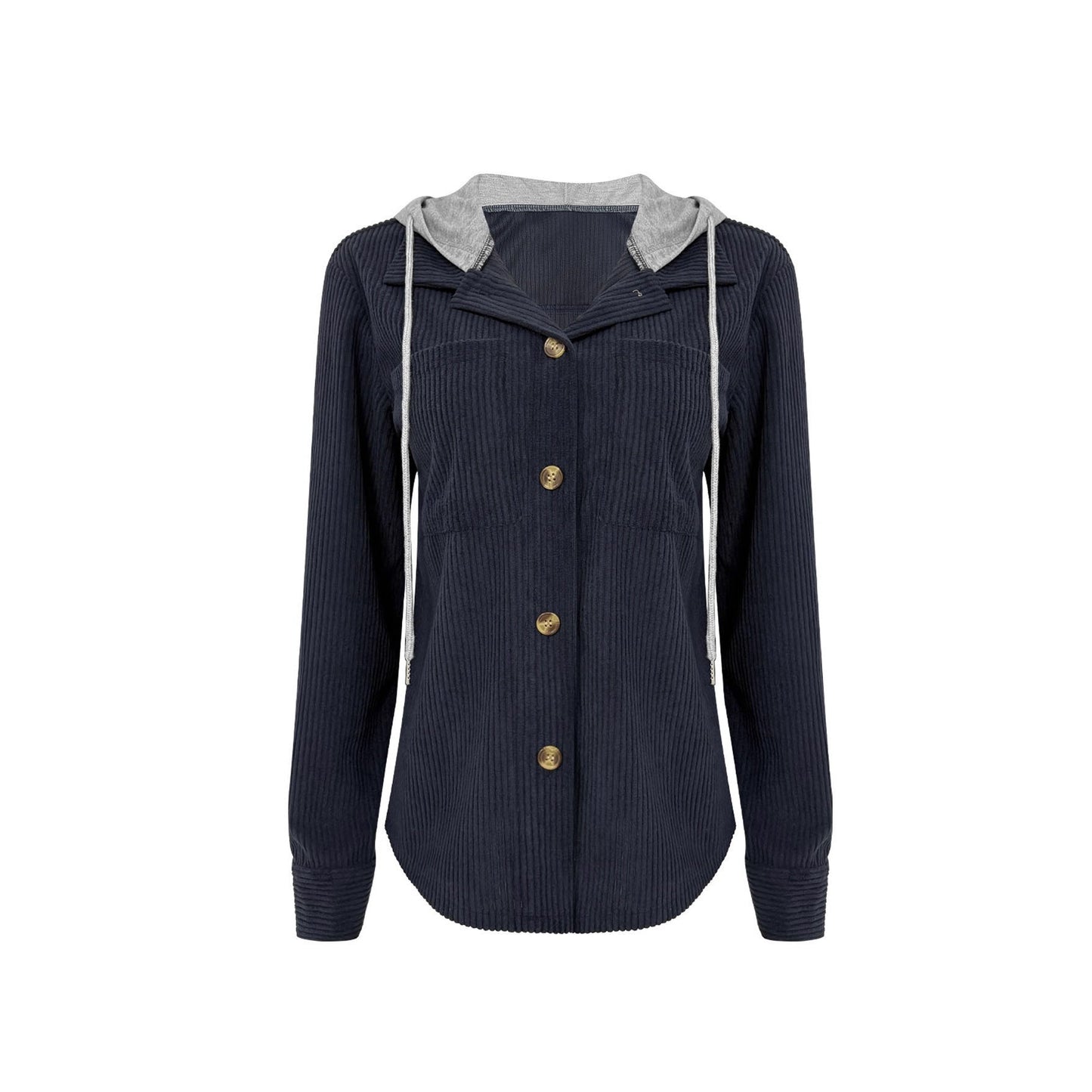 Women's structured shirt jacket with hood and practical pockets NOVAE