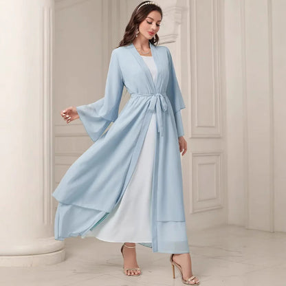 Women's Elegant Long Kimono Jacket in Flowing Fabric with a Wide Fit NOVAE