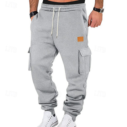 Men's cargo jogging pants with elastic waistband and practical pockets NOVAE