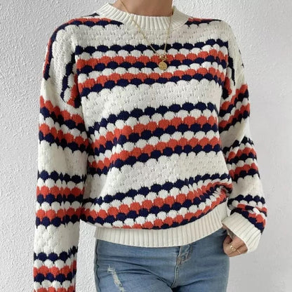 Women's knitted sweater with textured pattern NOVAE