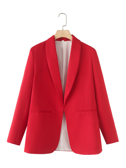 Women's elegant blazer with a modern cut and practical pockets NOVAE