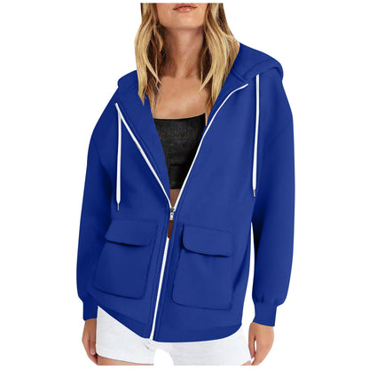 Women's casual hooded jacket with large pockets NOVAE