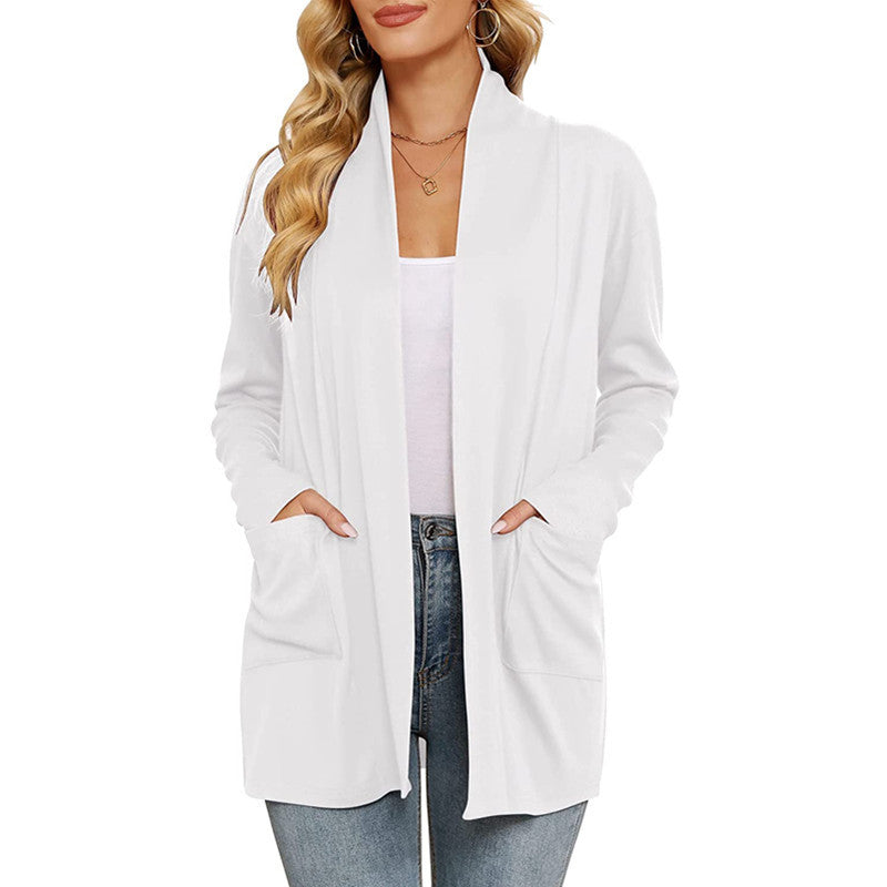 Women's casual long cardigan with pockets NOVAE