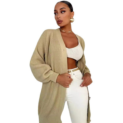 Women's oversized cardigan with decorative buttons NOVAE