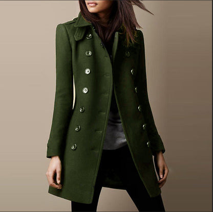Women's fashionable city coat with double-button closure and classic details NOVAE