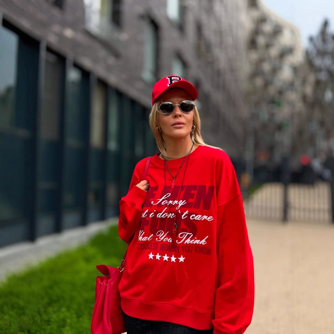 Women's sporty sweatshirt with eye-catching lettering and a relaxed fit NOVAE