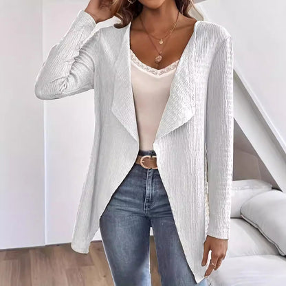 Women's elegant jacket with a relaxed cut and textured fabric NOVAE