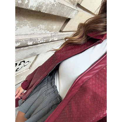 Women's faux leather jacket in a modern oversized style NOVAE