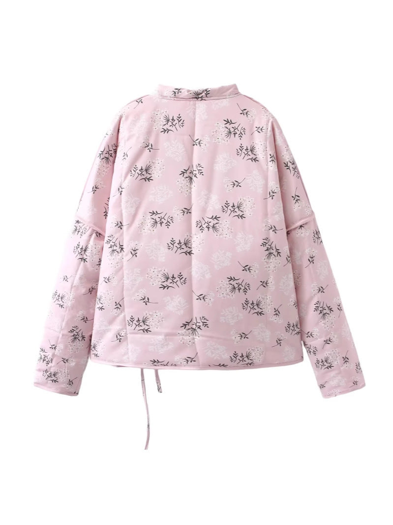 Women's quilted vest in an elegant floral print design NOVAE