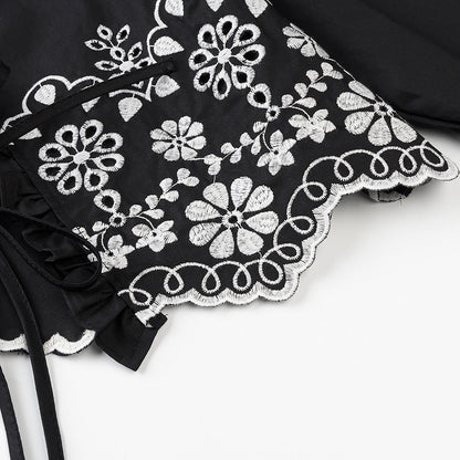 Women's elegant short bolero with floral embroidery NOVAE