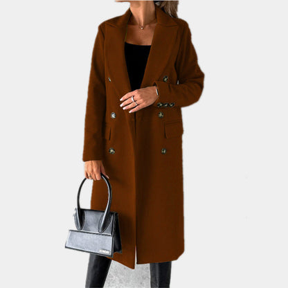 Women's elegant and timeless trench coat with double button placket and practical pockets NOVAE