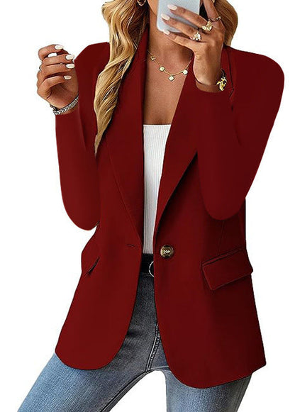Women's elegant blazer with classic cut and pockets NOVAE