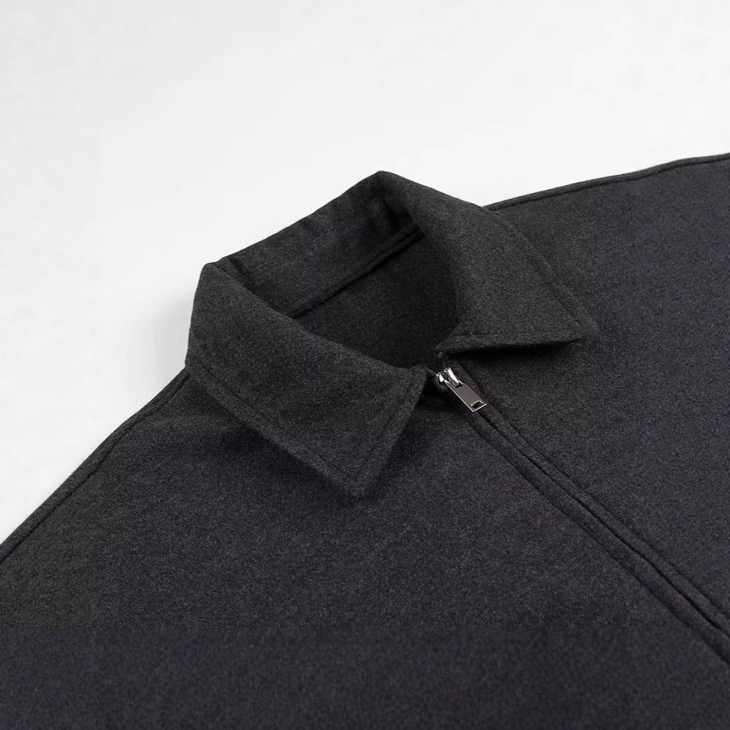 Women's casual cropped jacket with practical pockets and modern zipper NOVAE