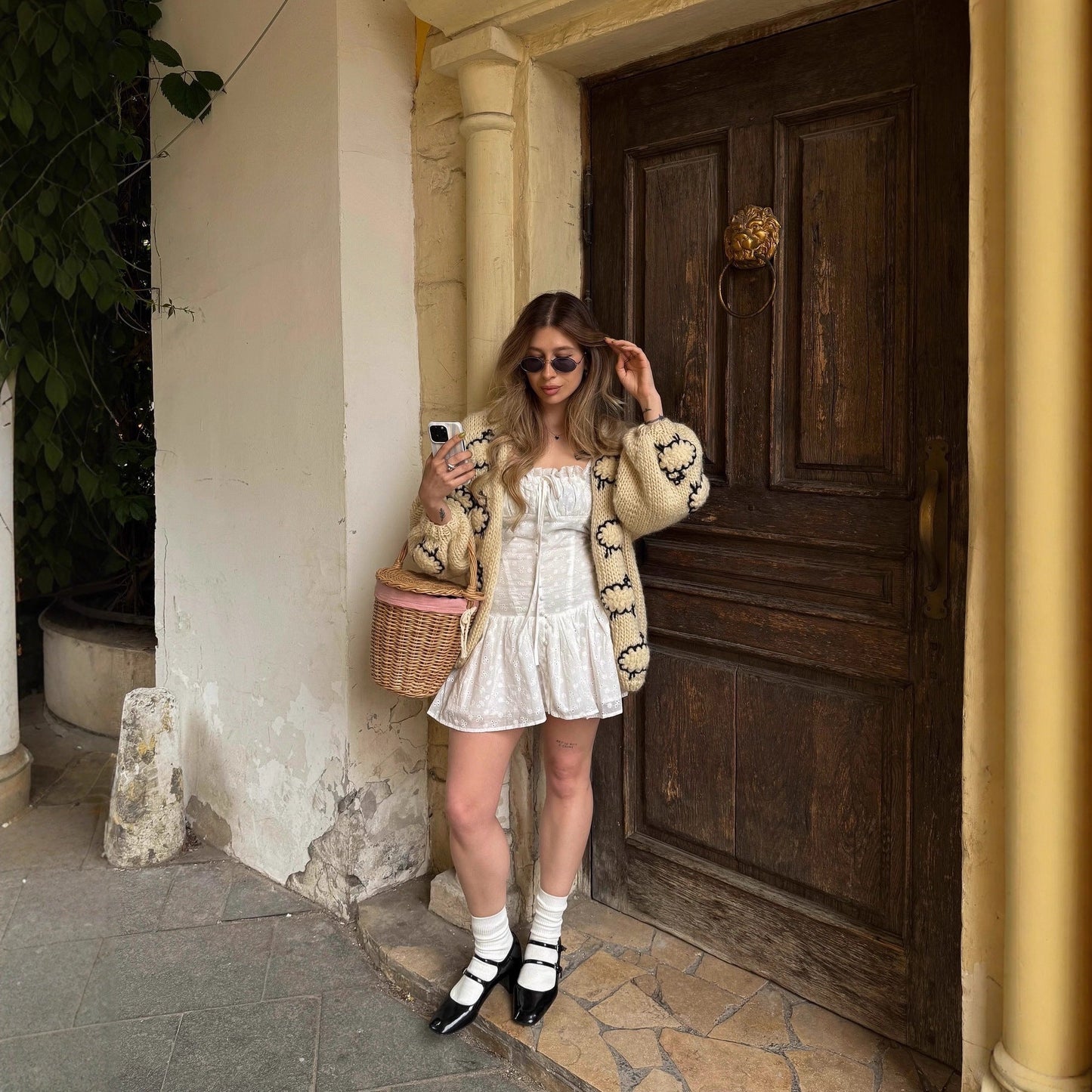 Women's cardigan with unique sheep design and casual cut NOVAE