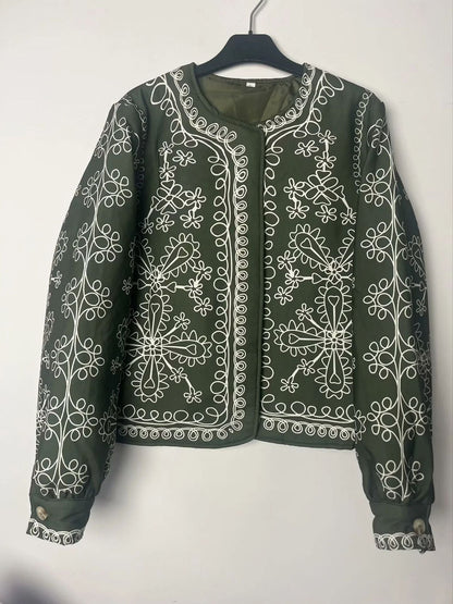 Women's embroidered jacket with floral design and modern cut NOVAE