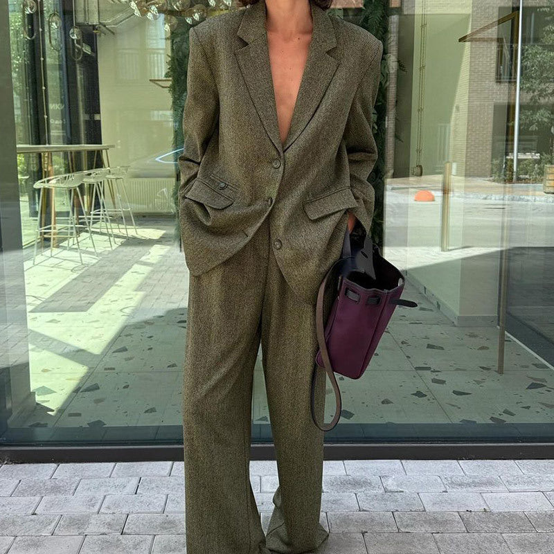 Women's Elegant Blazer Jacket with Fine Texture and Classic Details NOVAE