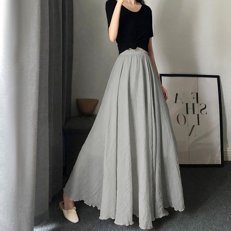 Women's maxi skirt with elastic waistband and soft fabric NOVAE