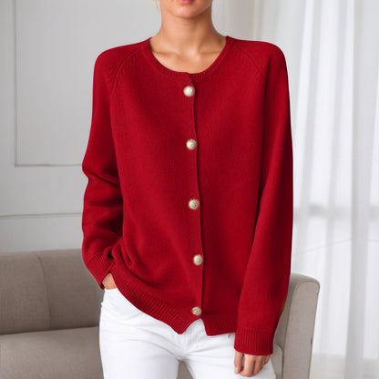 Women's cozy knit cardigan with button details and elasticated cuffs NOVAE