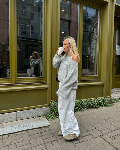 Women's Soft Mohair Blend Sweater with Oversized Sleeves NOVAE